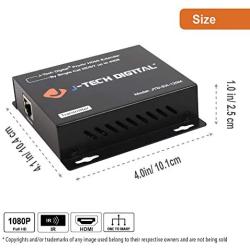 J-Tech Digital ProAV HDMI Extender Over Single Cat5e/6 Cable TCP/IP 1080p IR Remote - Up to 400 [TX + RX]