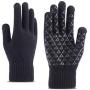 WaitingU Thicken Soft Knitted Texting Touch Screen Gloves for Smartphones PC Laptop Tablet Driving Skiing and Cycling Outdoor Gloves with Anti-Slip Design (A-Black)