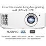 Optoma UHD30 True 4K UHD Gaming Projector | 16ms Response Time with Enhanced Gaming Mode | Lowest Input Lag on 4K Projector | 240Hz Refresh Rate | HDR10 & HLG