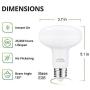 12w E26 Led Bulb,1320LM, BR30 Led Bulbs for 5-6 inch Recessed Can Light,100 Watt Equivalent ,5000k Daylight White,Non-Flickering Light Bulb,Commercial Grade ,Dimmable ,Pack of 4