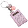 Mini Calculator, Portable Pocket Candy Color PVC 8 Digits Electronic Calculator with Silicone Buttons and Keychain Buckle for Children Students(Blue)