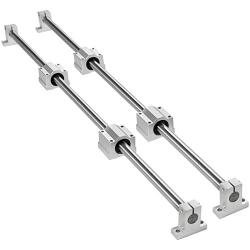 BestEquip Linear Rail Slide 2PCs 16mm x 800mm Linear Bearing Slide Set with 4Pcs Block Bearings SC20UU+4Pcs Shaft Support Linear Shaft CNC Parts Kits for Electronic Equipment Guide Bar