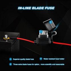 Nilight - 10019W LED Light Bar Wiring Harness Kit 12AWG Heavy Duty 12V 5Pin Rocker Switch Laser On off Waterproof Switch Power Relay Blade Fuse-1 Lead,2 Years Warranty