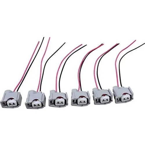 Set of 6 Premium Fuel Injector Connector Pigtails Compatible Replacement for 1999-2013 Toyota and More Oem Fit WH1007x6