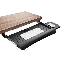 Mount-It! Keyboard Drawer Under Desk with Mouse Platform, Easy-Glide Sliding Under-Counter Computer Keyboard Tray 21 inch Wide