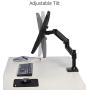 Amazon Basics Premium Single Monitor Stand - Lift Engine Arm Mount, Aluminum - Black
