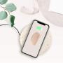 Eggtronic Wireless Charging Stone - Qi Certified 10W high Speed Charger with Built-in Durable Braided Cable for iPhone, Galaxy, Note, AirPods 2, AirPods Pro, Galaxy Buds, Pixel Buds - Cream Marble