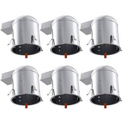 Sunco Lighting 6 Pack 6 Inch Remodel Housing, Air Tight IC Rated Aluminum Can, 120-277V, TP24 Connector Included for Easy Install - UL & Title 24 Compliant