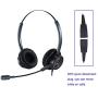 Phone Headset with 2.5mm & 3.5mm Connector for Deskphone Cell Phone PC Laptop, CallCenter Office Headset with Microphone Noise Canceling for Panasonic AT&T Vtech Cordless DECT Phone for Polycom