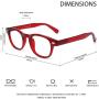 JiSoo Blue Light Glasses, Fashion Blue Light Blocking Glasses Trendy Computer Game Glasses Filter Blue Ray Stylish Eyeglasses Frame with Spring Hinge, Red