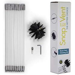 14 Quick Snap Cleaning Kit with Drill Attachment for Dryer Hose and Vent Duct Cleaning - Ziggurat Products