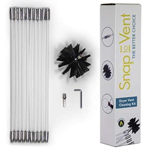 14 Quick Snap Cleaning Kit with Drill Attachment for Dryer Hose and Vent Duct Cleaning - Ziggurat Products