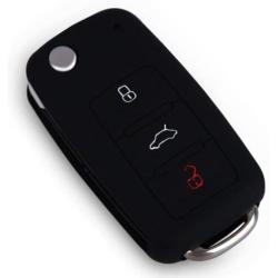 YLC Silicone Car Key Cover Set of 2 Pack, Universal Car Key Protection Case/Fob Holder/Car Key Skin Jacket for VW Golf 6 Golf VI MK6 Skoda SEAT 3 Buttons Key(Black)