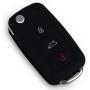 YLC Silicone Car Key Cover Set of 2 Pack, Universal Car Key Protection Case/Fob Holder/Car Key Skin Jacket for VW Golf 6 Golf VI MK6 Skoda SEAT 3 Buttons Key(Black)