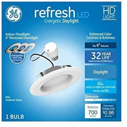 GE Refresh 50-Watt Equivalent White Dimmable Recessed Downlight (4-in)