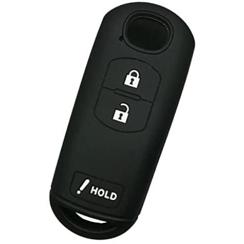 Alegender Black Rubber Car Key Fob Cover Case Remote Holder for Mazda 3 CX3 CX5 CX7 CX9 SPEED3 3 Buttons Smart keyless Entry Remote