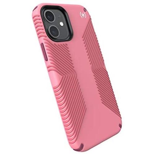 Speck Products Presidio2 Grip iPhone 12, iPhone 12 Pro Case, Vintage Rose/Royal Pink/Lush Burgundy/White