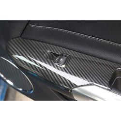 for Ford Mustang 2015-2018, Door Handle Window Lift Button Decoration Frame Trim Carbon Fiber Style