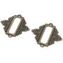 Antrader 12pcs Antique Bronze Office Library File Drawer Tag Vintage Style Label Holder Business Card Frame, 55mmx62mm