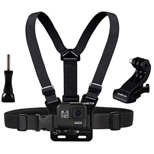 Sametop Chest Mount Harness Chesty Strap Compatible with GoPro Hero 9 Black, 8 Black, Hero 7 Black, 7 Silver, 7 White, Hero 6, 5, 4, Session, 3+, 3, 2, 1, Hero (2018), Fusion, DJI Osmo Action Cameras