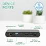 Plugable Thunderbolt 3 and USB C Dock with 60W Charging, Compatible with MacBook/MacBook Pro and Windows Laptops, Dual DisplayPort, 2X USB-C, 3X USB 3.0, Gigabit Ethernet, Audio Jack - Horizontal