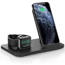 Seneo 2 in 1 Wireless Charger, Dual Wireless Charging Station with iWatch Charger Stand for iWatch 5/4/3/2, 7.5W Qi Fast Charger for iPhone 11/11 Pro Max/XR/XS/X/8/8P (No iWatch Cable or Adapter)