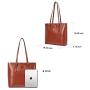 BOSTANTEN Women Briefcase Leather Laptop Tote Handbags 15.6 inch Computer Shoulder Bags Brown