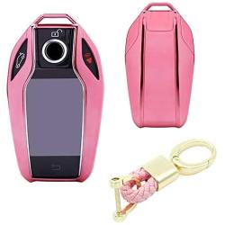 Royalfox(TM) Soft TPU Smart Display LCD Remote Key Fob case Cover for BMW 5 Series(2018) 528Li 530Li 540Li,BMW 2016 2017 2018 7 Series G11 G12 (Pink)