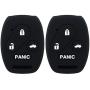 2Pcs WERFDSR Sillicone key fob Skin key Cover Keyless Entry Remote Case Protector Shell for Honda Accord Civic CRV EX SE Element Pilot 4 button smart remote black