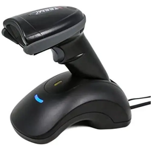 TEEMI 1D 2D Bluetooth Barcode Scanner with USB Cradle Data Receiver Charge Station, GS1 QR PDF417 Wireless Automatic Omnidirectional Screen Scanning