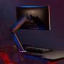 Single Gaming Monitor Mount Stand - Mechanical Spring Assisted Fully Adjustable Fit One Screen 17 to 32 inch, 17.6 lbs, RGB LED Backlit Base with USB, Mic, Audio Ports (GAMU001), Matte Black by WALI