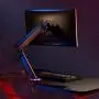 Single Gaming Monitor Mount Stand - Mechanical Spring Assisted Fully Adjustable Fit One Screen 17 to 32 inch, 17.6 lbs, RGB LED Backlit Base with USB, Mic, Audio Ports (GAMU001), Matte Black by WALI