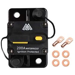 M1A2 Circuit Breaker 200A Waterproof Fuse Inline Holder Resettable Fuse Manual Reset 12V-48V DC for Car Audio RV Home Marine Boat Truck Trolling Motors