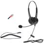 Grandstream Phone Headset with 2 earpieces on Both Ears | Noise Canceling Microphone Call Center Headset Compatible with Grandstream High-End IP Phones | RJ9 Headset Quick Disconnect Included