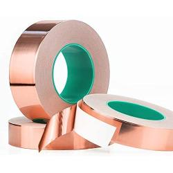 LLPT Copper Foil Tape 1” x 33 Feet 3.15 Mil Dual Conductive Mult Sizes for EMI Shielding Stained Glass Circuit Crafts Slug Moss Repellent Electrical Repairs Grounding Strong Adhesive (CF250)