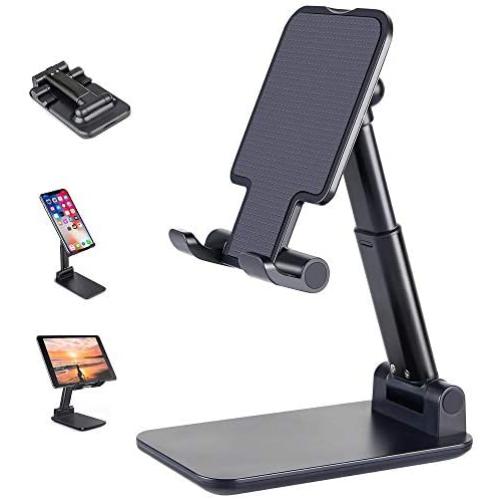 Cell Phone Stand, Angle Height Adjustable Cell Phone Stand for Desk, Foldable Cell Phone Holder, Cradle, Dock, Tablet Stand, Case Friendly Compatible with All Mobile Phone/iPad/Kindle/Tablet