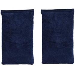 Microwavable Heating Bag, Rice Filled, Plush Velour Cover, Natural, No Scents Added, Handcrafted in The USA, Back, Neck Pain, Arthritis, Cramps (Navy Set of 2 Pads)