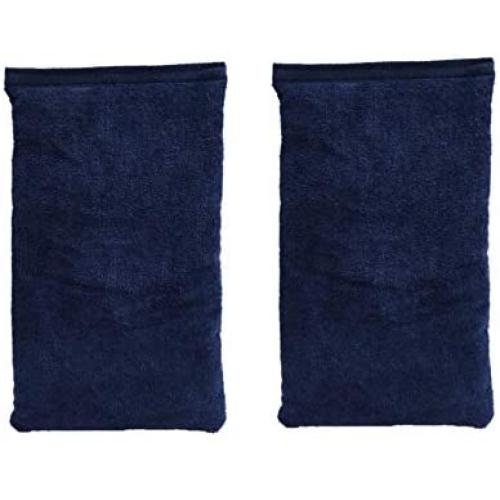 Microwavable Heating Bag, Rice Filled, Plush Velour Cover, Natural, No Scents Added, Handcrafted in The USA, Back, Neck Pain, Arthritis, Cramps (Navy Set of 2 Pads)