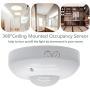 Sensky 360 Degree Ceiling Mount Occupancy Sensor, 110-240V PIR Motion Sensor Switch, High Sensitive Movement Detector Light Switch, Neutral Required(Max Detection Distance: 6 m)