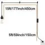 ACBungji 20ft Hanging Pendant Light Cord Kit with On/Off Switch Plug in,1 Pack Extension Wire with E26 E27 Lamp Socket,Shade Ring Holder for Lighting Cage,Black