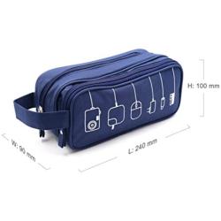 Honsky Gadget Organizer Bag: Universal Tech Travel Organizer, Electronics Organizer Storage Case Pouch for Cables Cords Chargers Power Bricks USB Computer Laptop Accessories, 2 Packs, Black