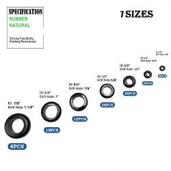 190 PCS Rubber Hole Grommet Assortment Kit Firewall Hole Plug Set,1/4''、5/16''、1/2''、5/8''、7/8''、1''、1-1/8'' Drill Hole, Electrical Wire Gasket Kit Rubber Gasket Kit，Firewall Plug Grommet