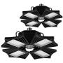 LED Garage Lights 2 Pack, 75W,12000 lumens LED Garage Ceiling Light, CRI 80, 6000K Daylight with 4 Adjustable Panels, E26/E27, shop light for Garage, Barn, Workshop,Warehouse