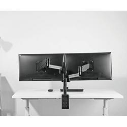 WALI Premium Dual LCD Monitor Desk Mount Fully Adjustable Gas Spring Stand for Display up to 32 inch, 17.6 lbs Capacity (GSDM002), Black