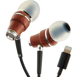 Symphonized NRG MFI Earbuds, Certified Lightning Earbuds Compatible with Apple iPhone/iPad/iPod, Premium Genuine Bubinga Wood in-Ear Noise Isolating Earphones, Stereo Wired Headphones (Black)