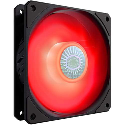 Cooler Master SickleFlow 120 V2 Red Led 120mm Square Frame Fan with Air Balance Curve Blade Design, Sealed Bearing, PWM Control for Computer Case & Liquid Radiator