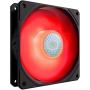 Cooler Master SickleFlow 120 V2 Red Led 120mm Square Frame Fan with Air Balance Curve Blade Design, Sealed Bearing, PWM Control for Computer Case & Liquid Radiator