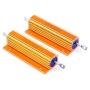LM YN 100 Watt 10 Ohm 5% Wirewound Resistor Electronic Aluminium Shell Resistors Gold Suitable for Inverter, LED Lights,Frequency Divider, Servo Industry 2-Pcs