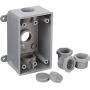 Hubbell-Bell PSB37550GY Single-Gang Weatherproof 1/2-Inch or 3/4-Inch Outlets, Gray Finish