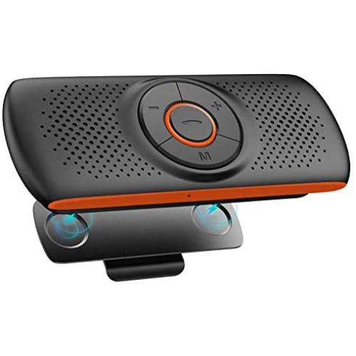 Bluetooth Handsfree Speakerphone for Cell Phone, NETVIP Wireless Car Kit Music Player Adapter with Back-Clip Portable Bluetooth Speaker for Home/Sport/Outdoor, Work with Siri/Google Assistant/TF Card